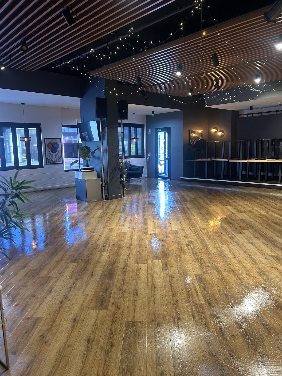 Commercial floor area cleaned and polished